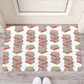 Pile Of Reading Books Pattern Print Rubber Doormat
