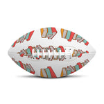 Pile Of Reading Books Pattern Print Rugby Ball