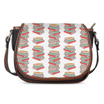 Pile Of Reading Books Pattern Print Saddle Bag