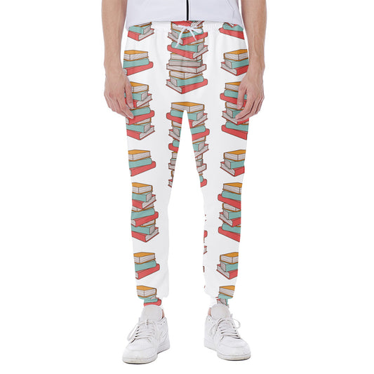 Pile Of Reading Books Pattern Print Scuba Joggers