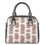 Pile Of Reading Books Pattern Print Shoulder Handbag