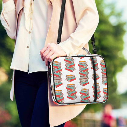 Pile Of Reading Books Pattern Print Shoulder Strap Bible Bag