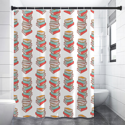 Pile Of Reading Books Pattern Print Shower Curtain