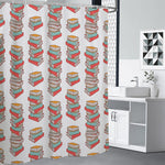 Pile Of Reading Books Pattern Print Shower Curtain
