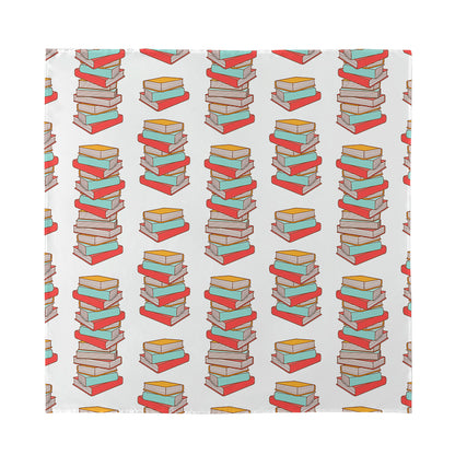 Pile Of Reading Books Pattern Print Silk Bandana
