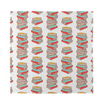 Pile Of Reading Books Pattern Print Silk Bandana