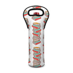 Pile Of Reading Books Pattern Print Single Neoprene Wine Tote