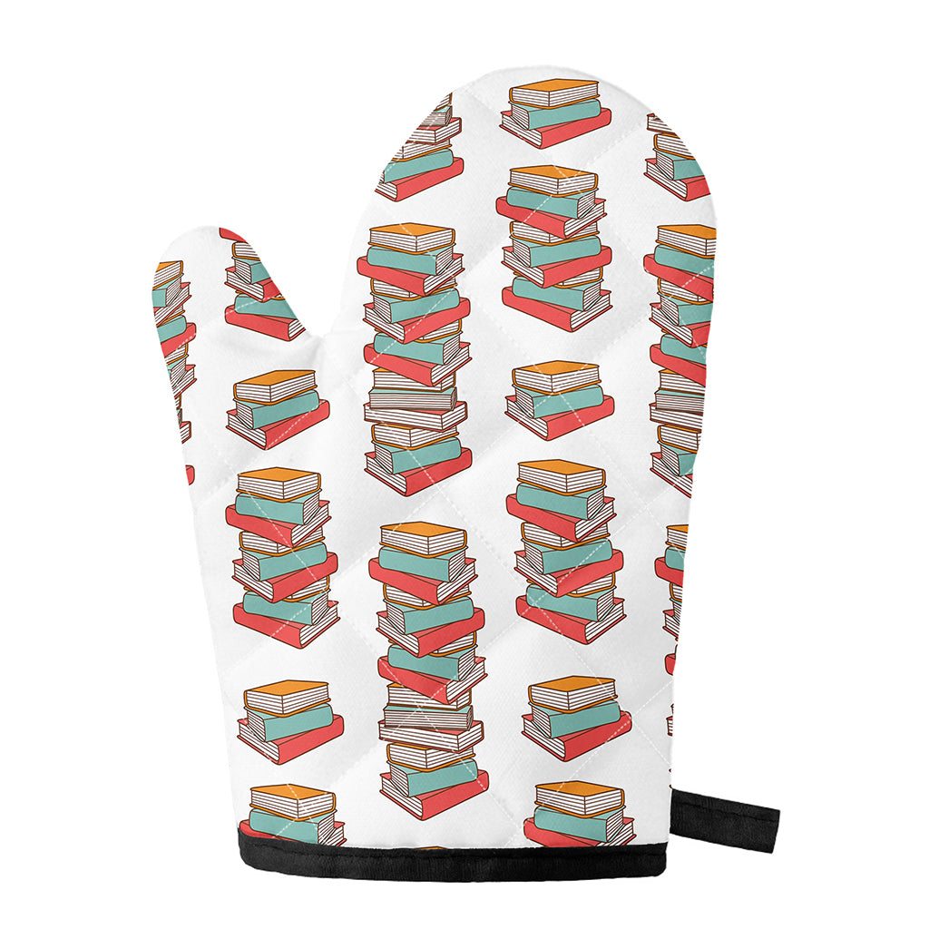 Pile Of Reading Books Pattern Print Single Oven Mitt
