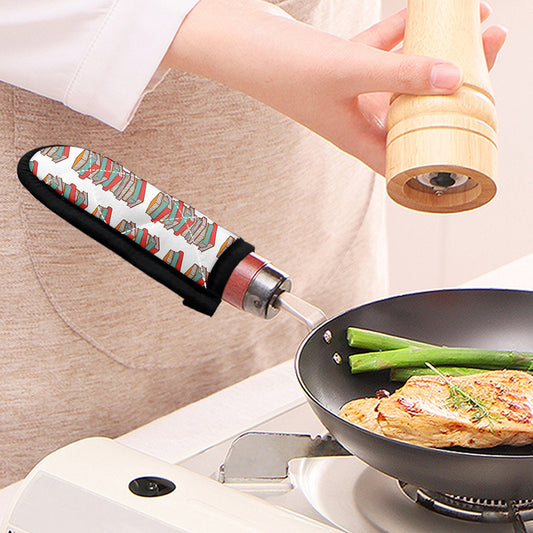 Pile Of Reading Books Pattern Print Skillet Handle Cover