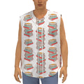 Pile Of Reading Books Pattern Print Sleeveless Baseball Jersey