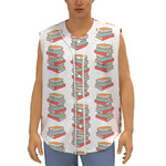 Pile Of Reading Books Pattern Print Sleeveless Baseball Jersey