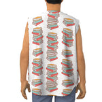 Pile Of Reading Books Pattern Print Sleeveless Baseball Jersey