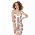 Pile Of Reading Books Pattern Print Sleeveless Bodycon Dress