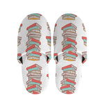 Pile Of Reading Books Pattern Print Slippers
