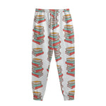 Pile Of Reading Books Pattern Print Sweatpants