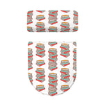 Pile Of Reading Books Pattern Print Toilet Lid And Tank Cover Set