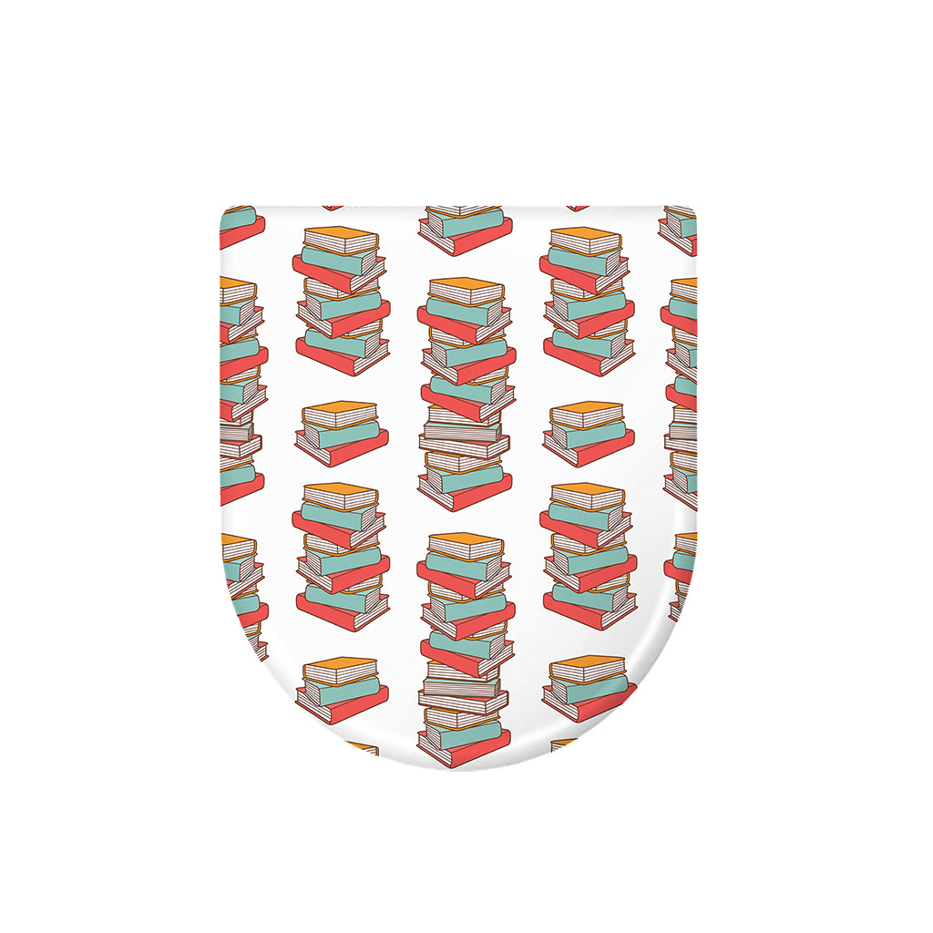 Pile Of Reading Books Pattern Print Toilet Lid Cover