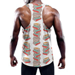 Pile Of Reading Books Pattern Print Training Tank Top