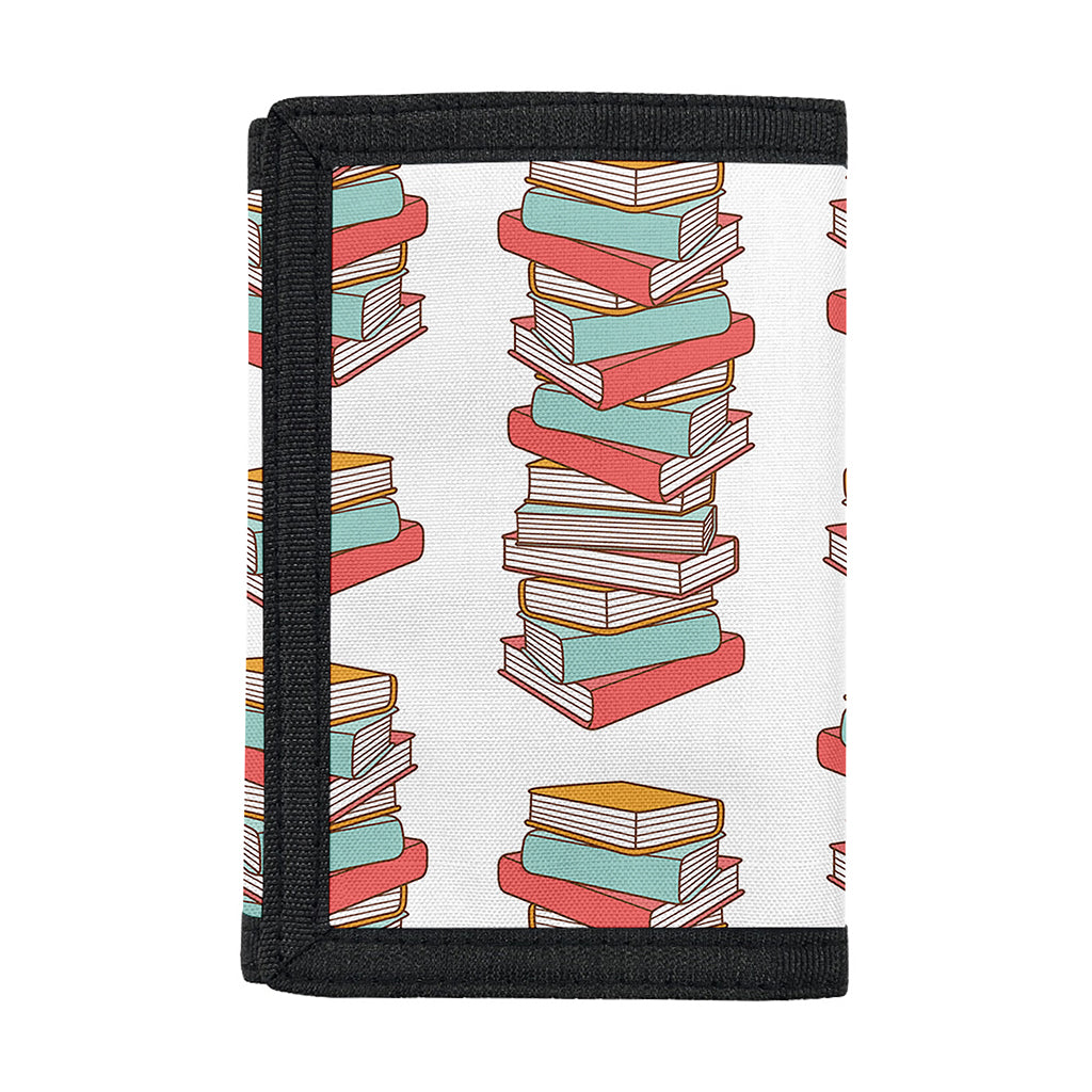 Pile Of Reading Books Pattern Print Trifold Wallet