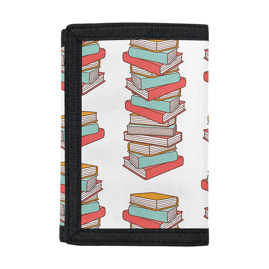 Pile Of Reading Books Pattern Print Trifold Wallet