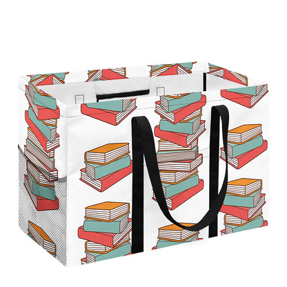 Pile Of Reading Books Pattern Print Utility Tote Bag