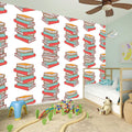 Pile Of Reading Books Pattern Print Wall Sticker