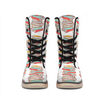 Pile Of Reading Books Pattern Print Winter Boots