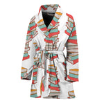 Pile Of Reading Books Pattern Print Women's Bathrobe