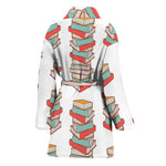 Pile Of Reading Books Pattern Print Women's Bathrobe