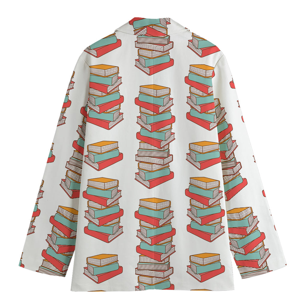 Pile Of Reading Books Pattern Print Women's Blazer
