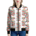 Pile Of Reading Books Pattern Print Women's Bomber Jacket