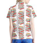 Pile Of Reading Books Pattern Print Women's Polo Shirt