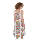Pile Of Reading Books Pattern Print Women's Sleeveless Dress