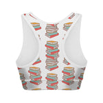 Pile Of Reading Books Pattern Print Women's Sports Bra