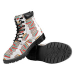Pile Of Reading Books Pattern Print Work Boots