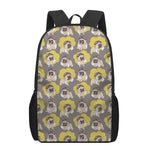 Pilot Pug Pattern Print 17 Inch Backpack