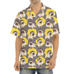 Pilot Pug Pattern Print Aloha Shirt