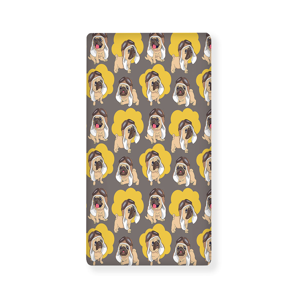 Pilot Pug Pattern Print Baby Crib Sheet