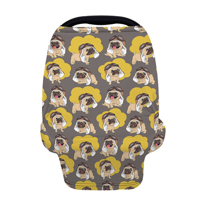 Pilot Pug Pattern Print Baby Seat Cover