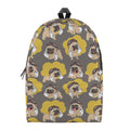 Pilot Pug Pattern Print School Backpack