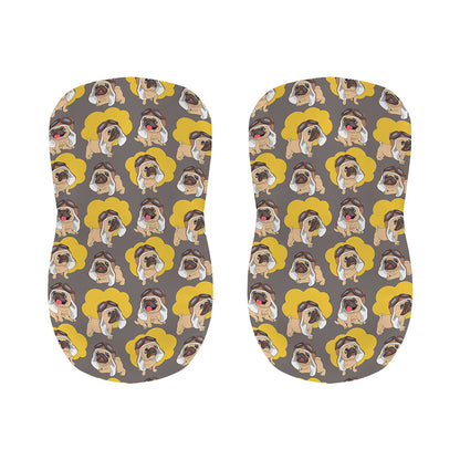 Pilot Pug Pattern Print Bar Stool Covers
