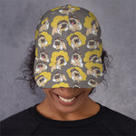 Pilot Pug Pattern Print Baseball Cap