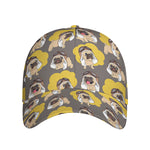 Pilot Pug Pattern Print Baseball Cap