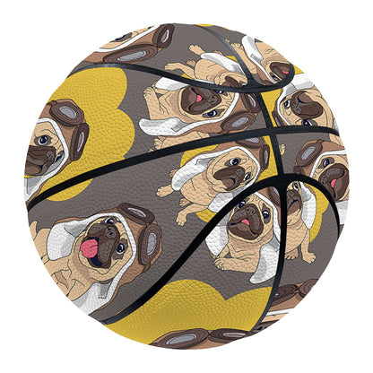 Pilot Pug Pattern Print Basketball