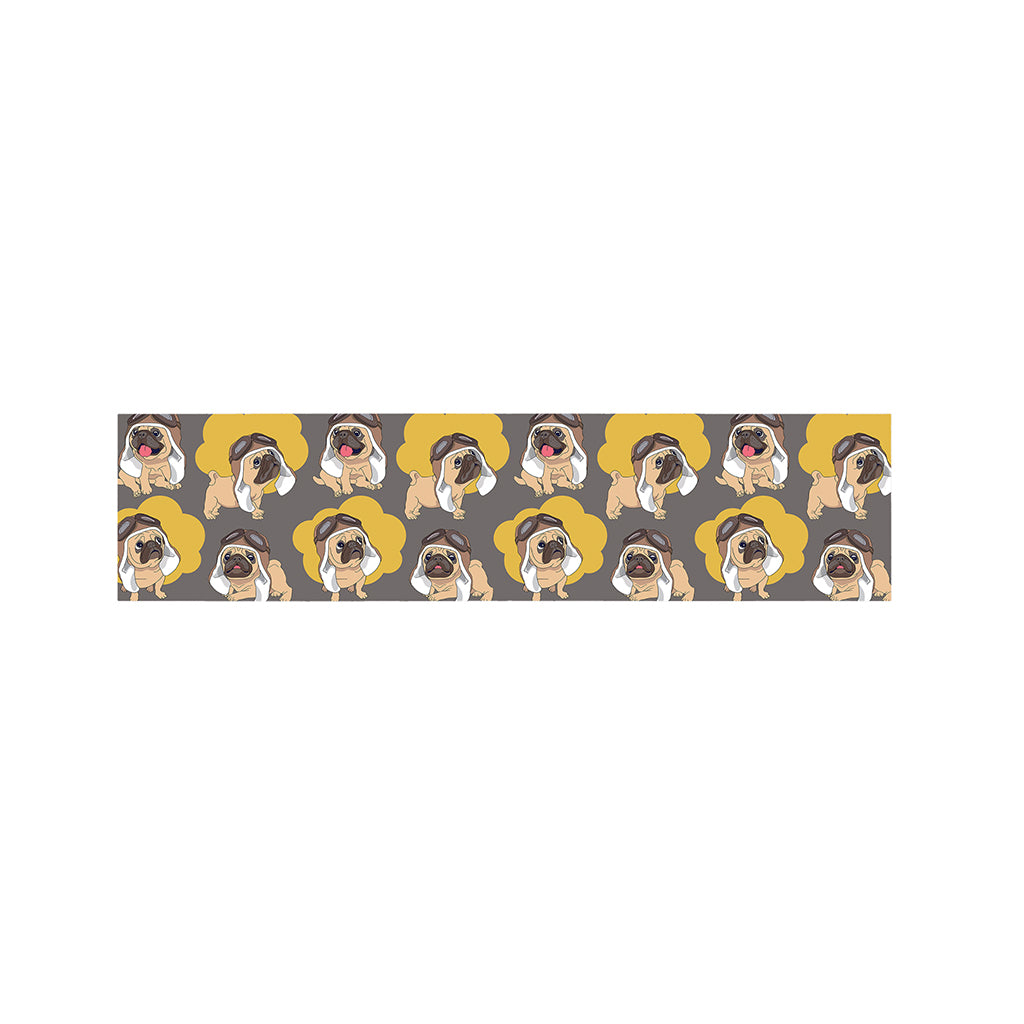 Pilot Pug Pattern Print Bed Runner