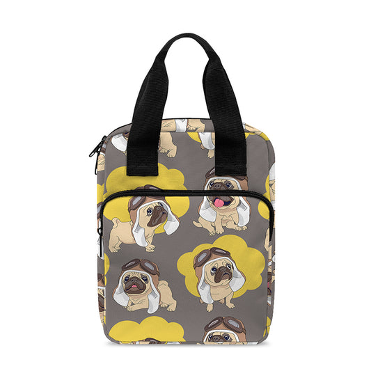 Pilot Pug Pattern Print Bible Tote Bag