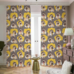 Pilot Pug Pattern Print Blackout Pencil Pleat Curtains