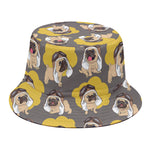 Pilot Pug Pattern Print Bucket Hat