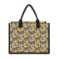 Pilot Pug Pattern Print Canvas Tote Bag