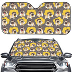 Pilot Pug Pattern Print Car Windshield Sun Shade